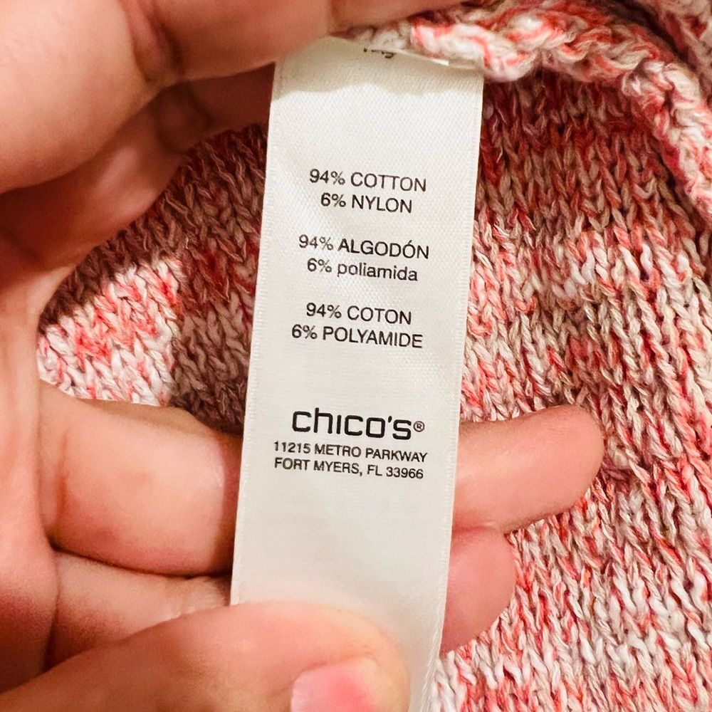 Chico’s Women’s Fringe Trim Pocket Cardigan in Pretty Pink Sz 2 (US L/12-14) NWT - Picture 8 of 14